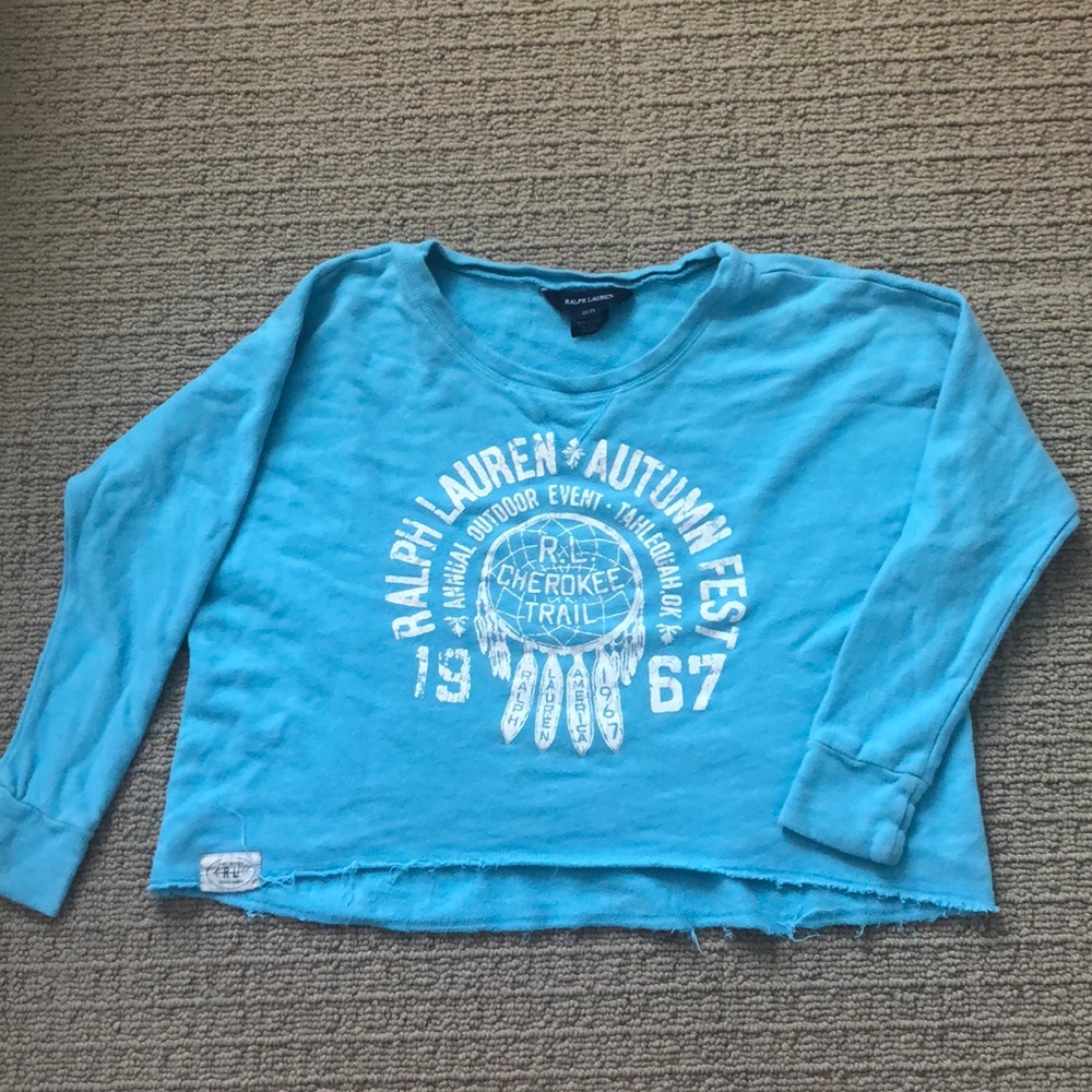 Ralph Lauren Boho style crop sweatshirt Girls S7